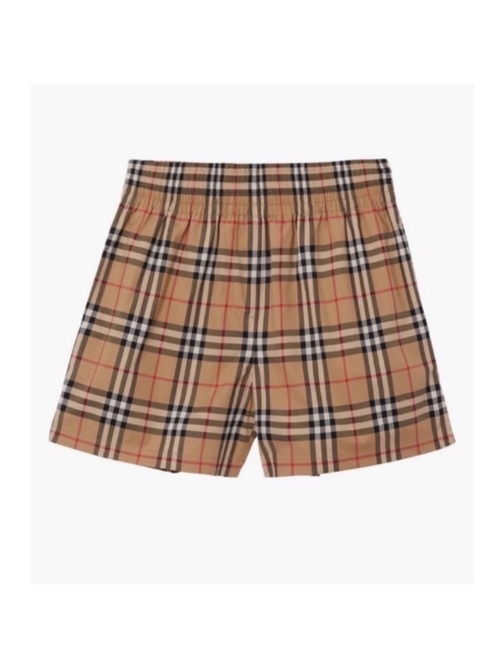 Authentic Burberry Audrey Check Side Stripe Stretch Cotton Shorts- Size 8